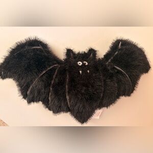 Cupcakes & Cashmere Faux Fur Black Bat Pillow. NWOT, Halloween 2025
